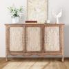 FansaFurn Accent Storage Cabinet with 3 Carved Doors and Shelves, Farmhouse Sideboard Buffet Sideboard with Storage, Wood Kitchen Cabinet for Living Room, Entryway, Dining Room and Kitchen, Natural view 1