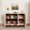 FansaFurn Accent Storage Cabinet with 3 Carved Doors and Shelves, Farmhouse Sideboard Buffet Sideboard with Storage, Wood Kitchen Cabinet for Living Room, Entryway, Dining Room and Kitchen, Natural view 3