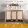 FansaFurn Accent Storage Cabinet with 3 Carved Doors and Shelves, Farmhouse Sideboard Buffet Sideboard with Storage, Wood Kitchen Cabinet for Living Room, Entryway, Dining Room and Kitchen, Natural view 4