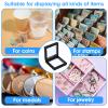 60 Pcs 3D Floating Display Case, 2.8 x 2.8 x 0.8 Inch Transparent Film 3D Floating Coin Display Frame Holder Stands for Challenge Coins, Jewelry, Shells, Gems, Rocks, Fossils, Specimen (Black) view 4