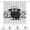 YKLBV Bathroom Sets with Shower Curtain and Rugs Cartoon Black White Sheep 4Pcs Bathroom Shower Curtain Sets with Non-Slip Rugs Bath Mat Toilet Cover U Shaped Matt view 2