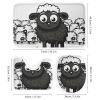 YKLBV Bathroom Sets with Shower Curtain and Rugs Cartoon Black White Sheep 4Pcs Bathroom Shower Curtain Sets with Non-Slip Rugs Bath Mat Toilet Cover U Shaped Matt view 3