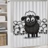 YKLBV Bathroom Sets with Shower Curtain and Rugs Cartoon Black White Sheep 4Pcs Bathroom Shower Curtain Sets with Non-Slip Rugs Bath Mat Toilet Cover U Shaped Matt view 4