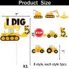 178 Pcs Construction 5th Birthday Party Supplies, Dump Truck Five Years Old Party Decorations Include Excavator Five Backdrop, Hanging Swirls, Tableware Set, Tablecloth, Cake Toppers, Latex Balloons view 4