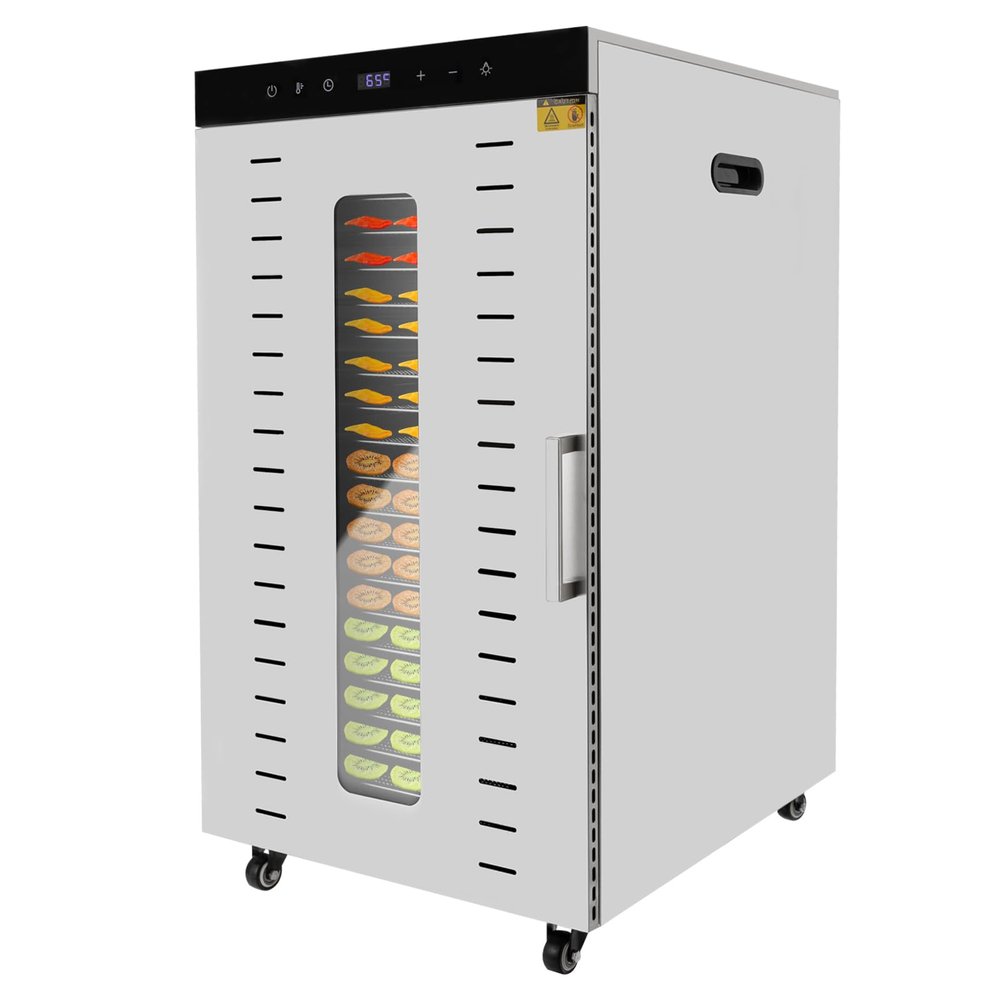 Commercial Food Dehydrator 20 Stainless Steel Trays,Food Dryer Machine for Jerky,Dehydrated Dryer with 24H Timer, 86 - 194 Adjustable