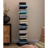 8-Tier Metal Spine Book Tower, Black Vertical Bookshelf Narrow Spine Book Shelf for Small Space, Corner Standing Shelf Bookcase for Living Room, Office, Study, Entryway view 1