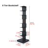 8-Tier Metal Spine Book Tower, Black Vertical Bookshelf Narrow Spine Book Shelf for Small Space, Corner Standing Shelf Bookcase for Living Room, Office, Study, Entryway view 2