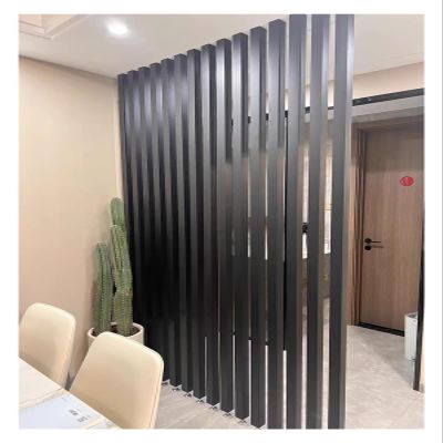 Entrance Partition for Living Room Wooden Slats, 96 60 48 36 24 inch Tall Custom Room Divider Privacy Screen Column Floor To Ceiling, for Restaurant Office Hotel Bedroom Decor(Black 15pcs,High 71in/18