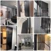 Entrance Partition for Living Room Wooden Slats, 96 60 48 36 24 inch Tall Custom Room Divider Privacy Screen Column Floor To Ceiling, for Restaurant Office Hotel Bedroom Decor(Black 15pcs,High 71in/18 view 4