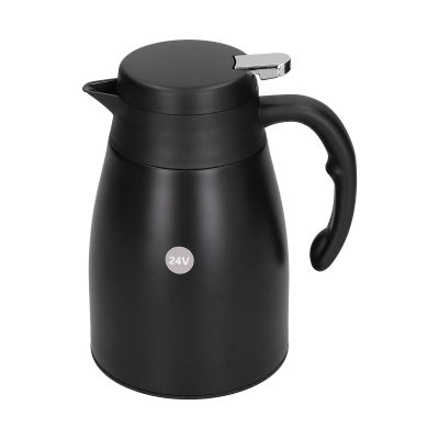 24V Portable Stainless Steel Electric Kettle Pot for Car and Truck - 1200ml Car Water Heater with Heating Base - Fast Boiling and Usage for Travel (24V1200ml comes