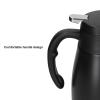 24V Portable Stainless Steel Electric Kettle Pot for Car and Truck - 1200ml Car Water Heater with Heating Base - Fast Boiling and Usage for Travel (24V1200ml comes view 2