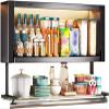 Glass Cabinet Door Pull Down Heavy Duty Shelf Wall Cabinet Storage Spice Rack for Kitchen/Bathroom Tall Cabinets(80cm) view 1