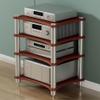 AV Media Stand - 1 2 3 4 Tier Wooden Stereo Cabinet Corner Shelf Audio Rack for Home/Office/DJ/Theater - Ideal for CD Players and Audio Components view 1