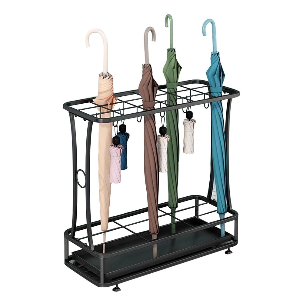 DSFHVBDD Umbrella Stand Indoor Entryway, Umbrella Holder Indoor, Umbrella Rack Stand, Umbrella Stand with a Detachable Drip Tray, Hooks, for Entryway, Home, Office