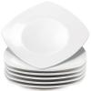 Blcculi 6 Pack Porcelain Dinner Plates, 10.5'', Square, White view 1