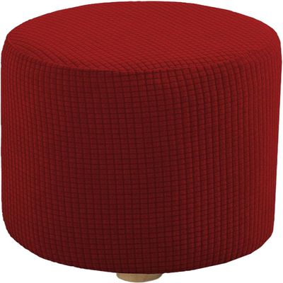 Ottoman Slipcovers Round Small/Medium/XX-Large/Large, Stretch Velvet Ottoman Cover 40/30/36/25/18/42/20, Storage Footstool Cover Slipcovers, Stool Pouf Furniture Protector Slipcover(#24,W27"xH18")
