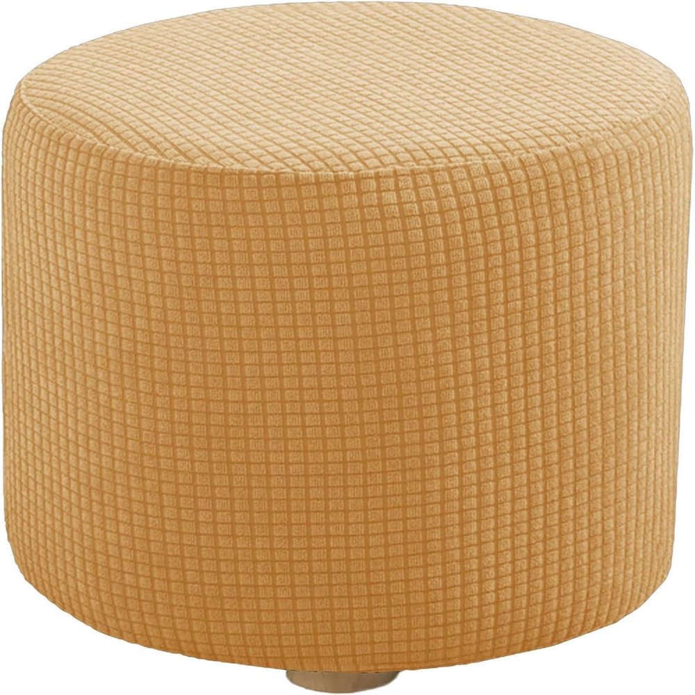 Ottoman Slipcovers Round Small/Medium/XX-Large/Large, Stretch Velvet Ottoman Cover 40/30/36/25/18/42/20, Storage Footstool Cover Slipcovers, Stool Pouf Furniture Protector Slipcover(#16,W14"xH14")