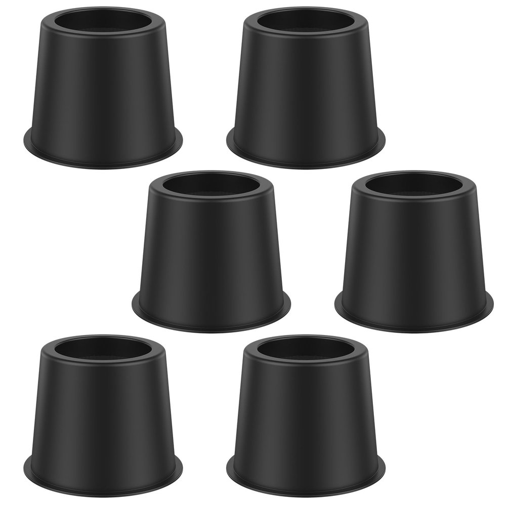4/6Pcs Bed Riser 4 Inch Heavy Duty Round Riser Plastic Bed Lift Riser Sofa Couch Lift Riser Table Leg Riser in Height(6,black)