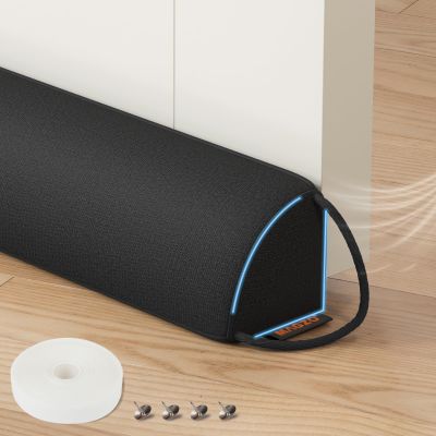 MAGZO Draft Stopper for Bottom of Door 36 Inches, Black, Home Essential