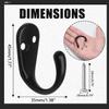 Bonsicoky 4 Pcs Heavy Duty Wall Mounted Coat Hooks - Zinc Alloy Single Prong Hangers for Coats, Handbags, and Towels, Includes Screws - Black view 2