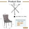 Gnrolaz Glass Dining Table Set for 4,36'' Modern Round Kitchen Table and Chairs,5 Pieces Dining Room Set with Metal Legs and Soft Velvet Chairs for Living Room, Kitchen,Small Space view 3