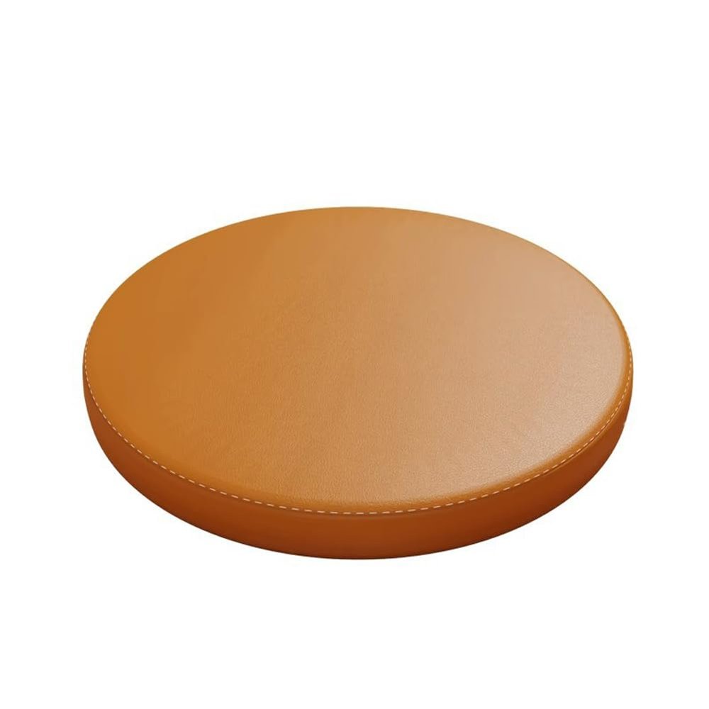 1.8" Thick Dining Kitchen Chair Cushion Memory Foam Round Floor Seat Cushion,PU Leather Round Chair Pad Bar Stool Cushion Anti-Slip (Orange,14inch)