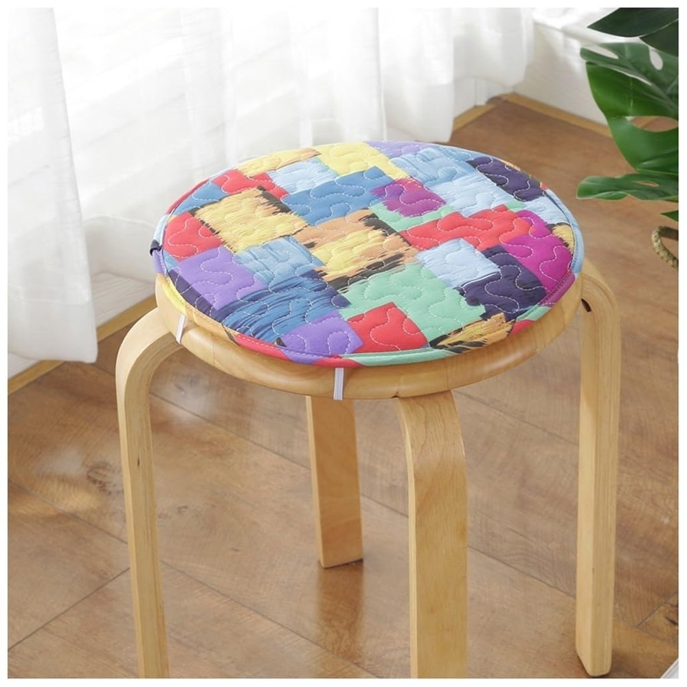 1/2/4 Pack Round Bar Stool Cushions,Round Chair Pads Non-Slip Kitchen Dining Seat Cushions High Stool Chair Cushion for Kitchen Chairs Indoor (Color 3, 34CM(4 Pack))
