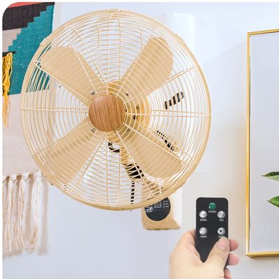 Dntum Indoor Swing Wall Fan with Remote Control - for Home Garage Office (Beige 14In)