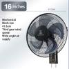 Dntum Household Wall Mount Fans,16 inches-5 Fan Blades-3 Speed Wall-Mounted Fans, Powerful Wind-Driven Fans, Household-Industrial Shaking Head Wall-Mounted Fans view 4