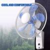 Dntum Wall Fan with Remote Control 3 Speeds Low Noise Timed Off Adjustable Tilt Wide Angle Airflow for Bedroom, Dormitory, Office (White) view 2