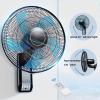 Dntum 18 Inch 45cm Oscillating Wall Fan, 3 Speed Settings, Wall Mounted Air Cool Fan, Timer & Remote Control view 4