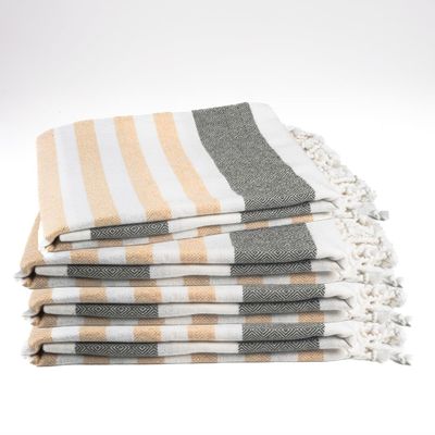 9Threads Cotton Turkish Beach Towel with Towels Oversized 36"x72" Pool Absorbent Extra Large Quick Dry Sand Travel Towel (Sage & Sand, 2 Pack)