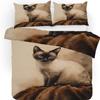 OEJVSU Siamese Cat Duvet Cover Set Bedding Sets for Boy Girl, Comforter Cover 3 Piece Cute Cat Soft Duvet Cover and Pillowcase, Printed Duver Cover Great Match with Any Home Decor, 90" x 90" view 3