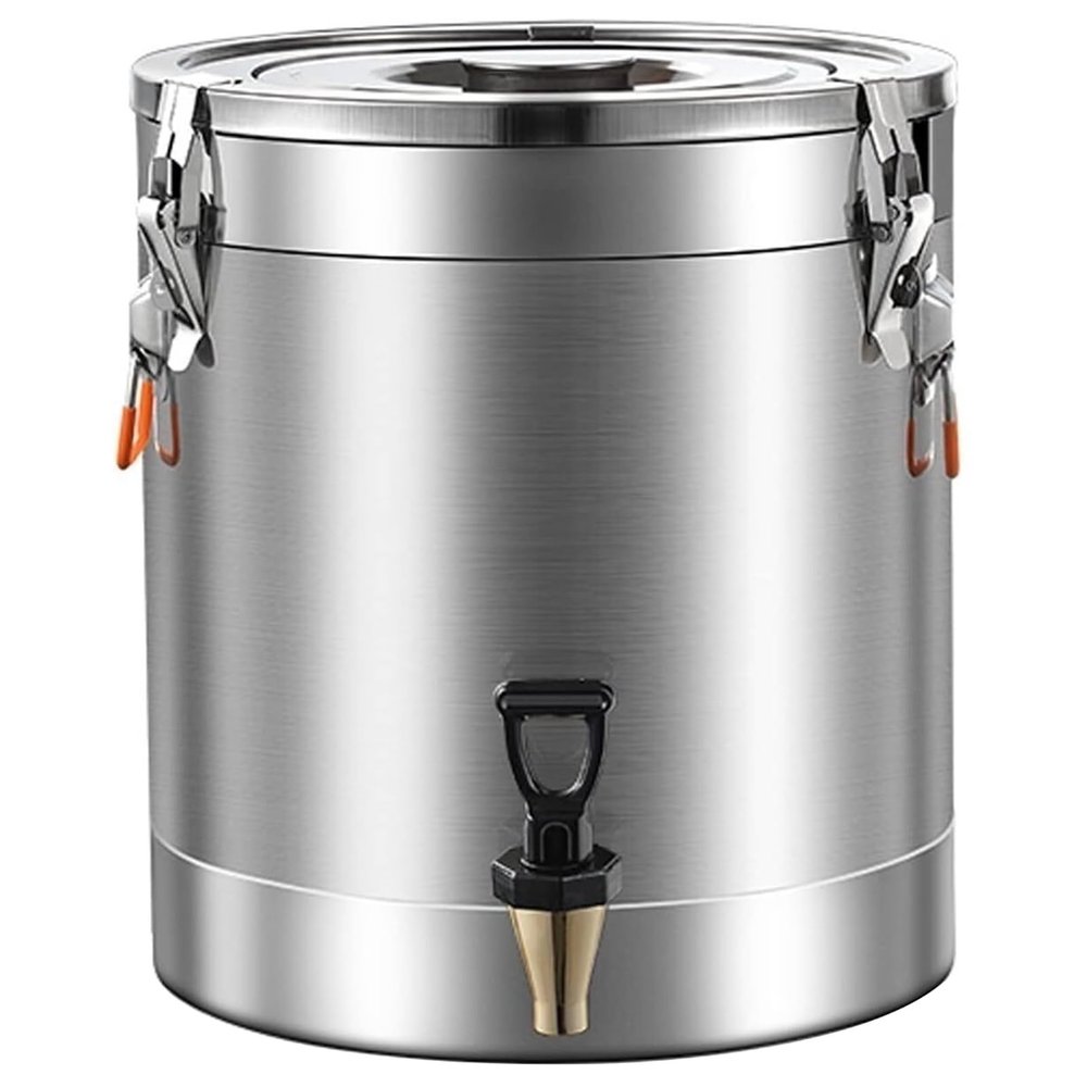 304 Stainless Steel Bucket with Faucet, Metal Food Canisters Container Home Insulation Brew Wine Beer Making Drum Storage Milk Can(20L)