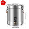 304 Stainless Steel Bucket with Faucet, Metal Food Canisters Container Home Insulation Brew Wine Beer Making Drum Storage Milk Can(20L) view 3