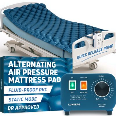 Lunderg Alternating Air Pressure Mattress Pad with Static Mode & Quiet Pump