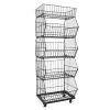 NEATOOM 5 Tier Retail Display Rack, Metal Wire Baskets Organizer Shelf with Wheels, Fruit and Vegetable Storage Cart for Supermarket, Convenience Store, Kitchen view 1