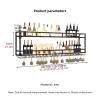2-Tiers Liquor Floating Shelves Wine Rack Wall Mounted Pub Shelves for Liquor Bottles & Goblet Glasses Industrial Hanging Glass Holder for Home Pub Dining Room,Ideal for Home view 2