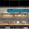 2-Tiers Liquor Floating Shelves Wine Rack Wall Mounted Pub Shelves for Liquor Bottles & Goblet Glasses Industrial Hanging Glass Holder for Home Pub Dining Room,Ideal for Home view 4