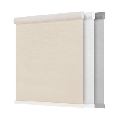 LazBlinds Roller Shades for Indoor Windows, Free-Stop Cordless Windows Blinds, Light Filtering Jacquard Fabric, Blinds for Home and Office, 23.5" W x 54" H, White
