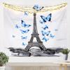 jejeloiu Paris Eiffel Tower Tapestry XLarge 70"x92" Kids Butterflies Romantic Wall Art for Boys Girls Teens Blue Wall Hanging Blanket view 1