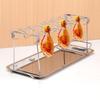 Stainless Steel Chicken Drumstick Grill, Precise Slot & Ear Handles Design Portable Foldable Secure Ensures Even Cooking Ideal for Chicken Drumsticks, 2 pieces view 2