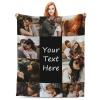 TYXLANOR Custom Blanket with Photos Text Customized Blanket for Teen Personalized Flannel Throw Blankets for Adult Kid Birthday Christmas, 10photo-40 x60 view 1
