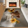 Nordic Light Luxury Carpet 3x5 Rug, Highland Cow Bath Rug, Funny Cattle Carpet, Washable Non-Slip Soft Flannel Carpet for Living Room Bedroom, Sunflower Highland Cow Home Decor view 3