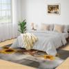 Nordic Light Luxury Carpet 3x5 Rug, Highland Cow Bath Rug, Funny Cattle Carpet, Washable Non-Slip Soft Flannel Carpet for Living Room Bedroom, Sunflower Highland Cow Home Decor view 4