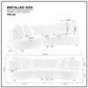 102.36" Curved Living Room Sofa Cloud Sectional Couch with 4 Throw Pillows, 4 Seater Half-Moon Shape Mid-Century Modern Uphostery Boucle Couch for Apartment Green view 2
