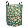 Blossom Symphony Print Round Laundry Hamper, Cute Storage Basket with Handles for Home Decor, Bedroom Decorate view 2