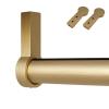 Oracra Closet Rod Heavy Duty Closet Rail Bracket with End Supports, 12 16 18 20 24 28 30 32 36 48 50 Inch Wardrobe Rod Holder for Hanging Clothes, Hanger Bar Dividers(Gold,51cm (20 in)) view 1