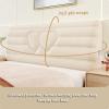 GRIPITHPY Velvet Bed Headboard Slipcover,Stretch Universal Headboard Covers with Side Pocket,Thicken Bed Head Cover Headboard Protector with Heart Embroidery(47.24in/120CM, Beige) view 4
