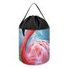 Trendy-floral-print Toy Storage Drawstring Tote Bags Painted Flamingo Printed Large Toy Storage Bags Foldable Storage Bin view 1